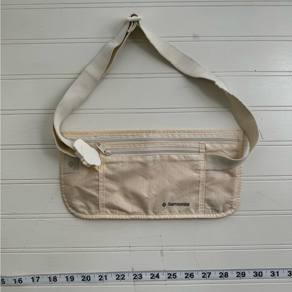 Samsonite Cream Double Zipper Money Belt